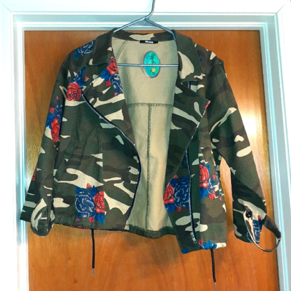 Melody Jacket, XL, camo with floral print